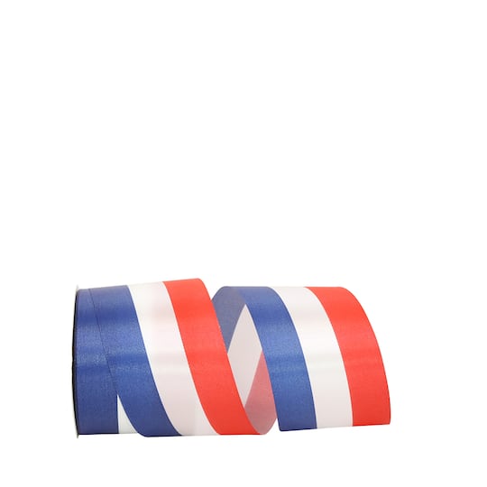 The Ribbon Roll 2.5&#x22; Patriotic Tri-Stripe Supreme Ribbon